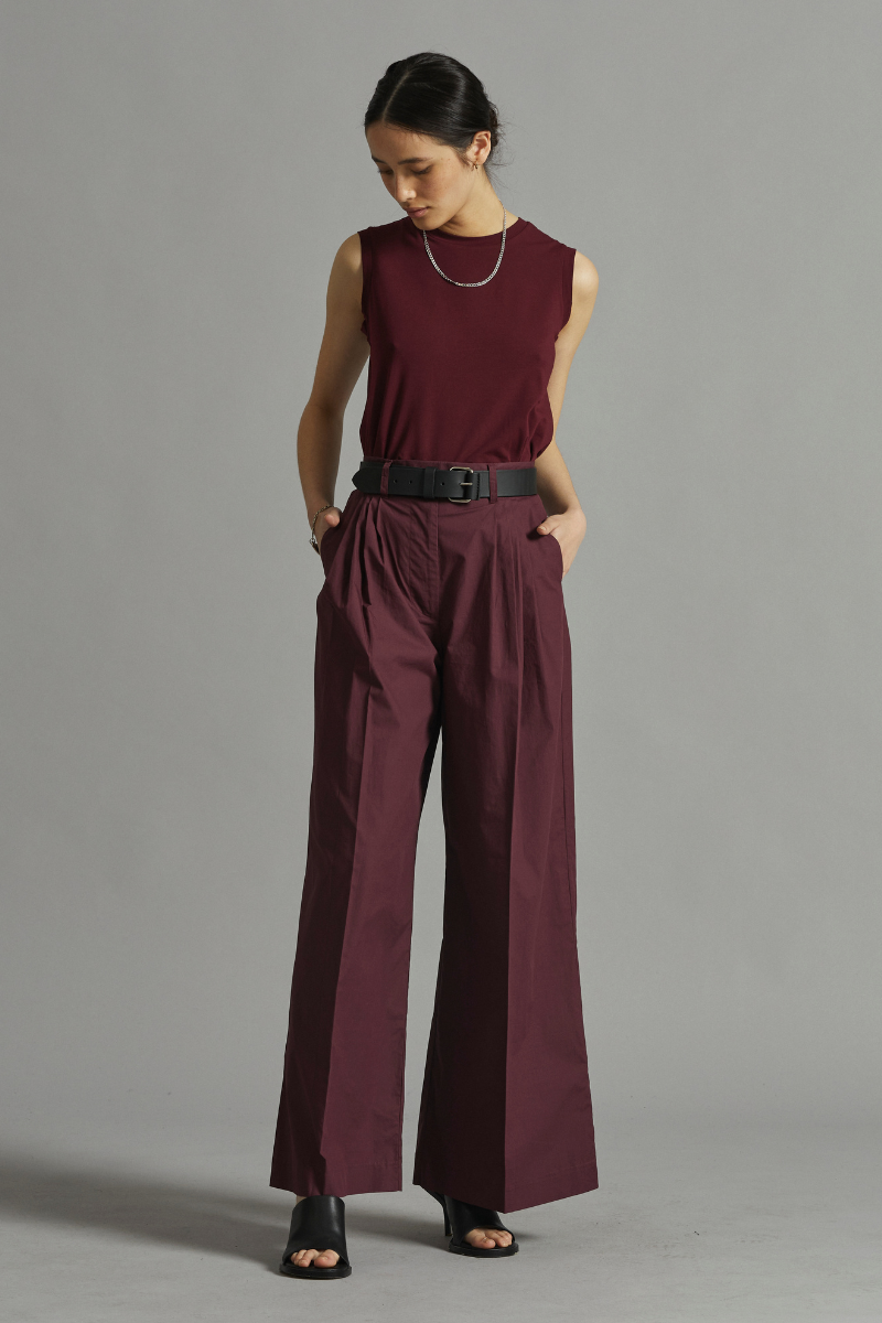 Barossa Emili Pleated Cotton Pant