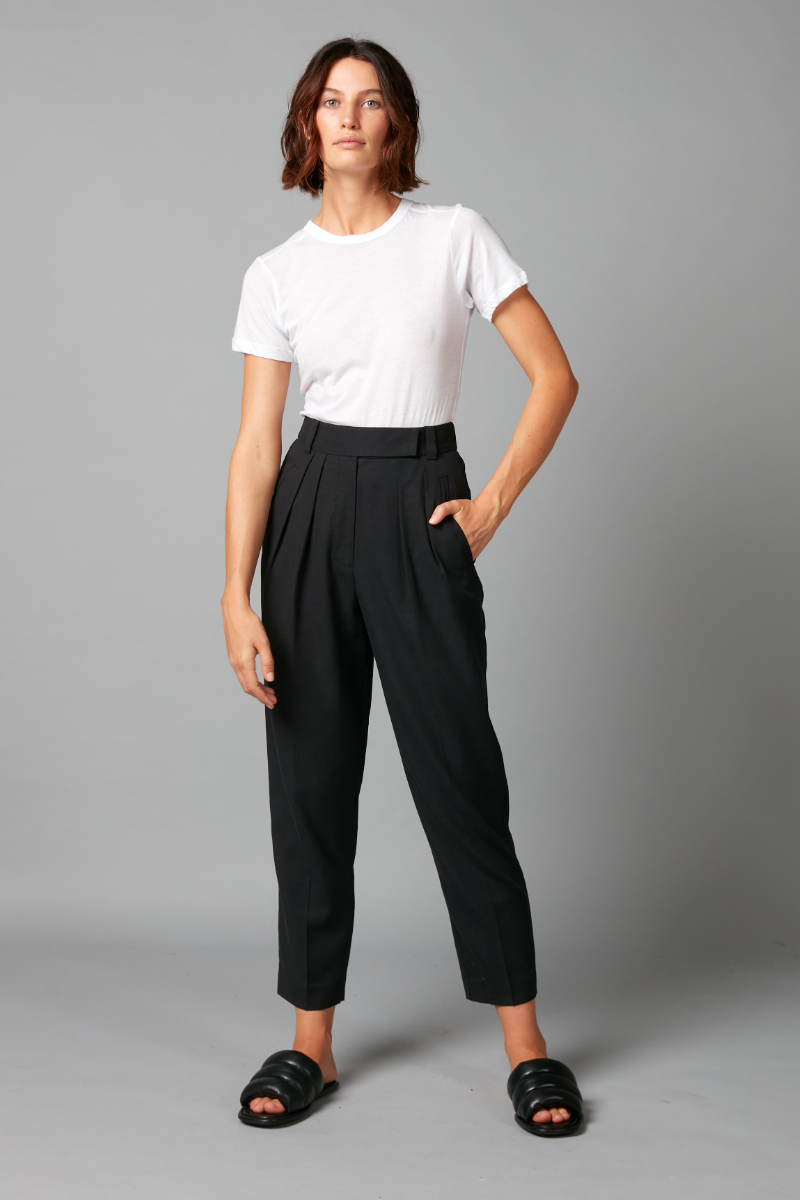 Black Bowie GenderU Tencel Rayon Cotton Pants