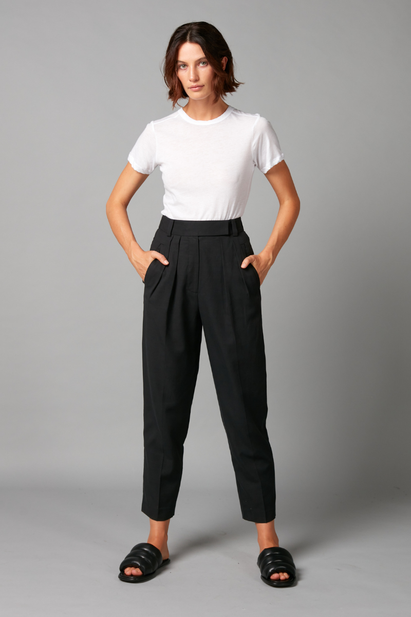 Black Bowie GenderU Tencel Rayon Cotton Pants