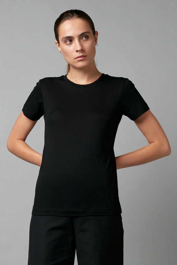 Black Rinji Cotton Modal Tee