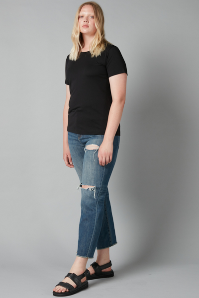 Black Rinji Cotton Modal Tee