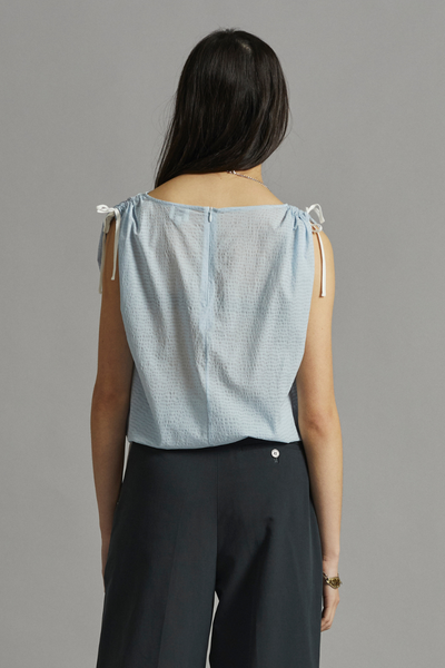 Pale Blue Hachi Textured Top