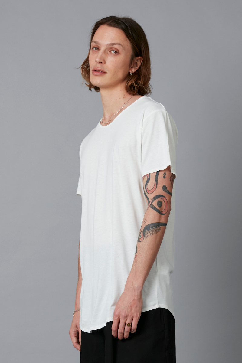 White Aalto Bamboo Cotton Tee