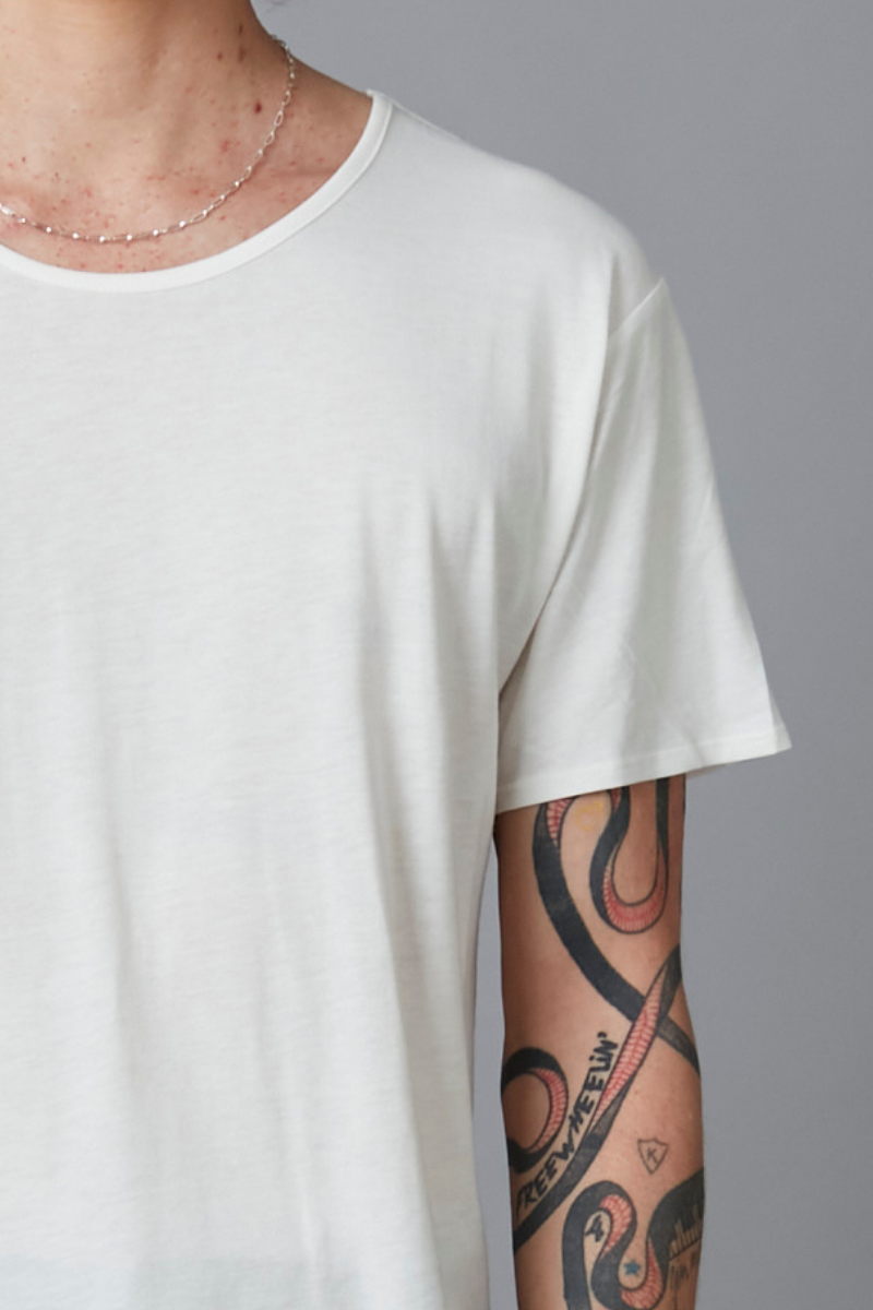 White Aalto Bamboo Cotton Tee