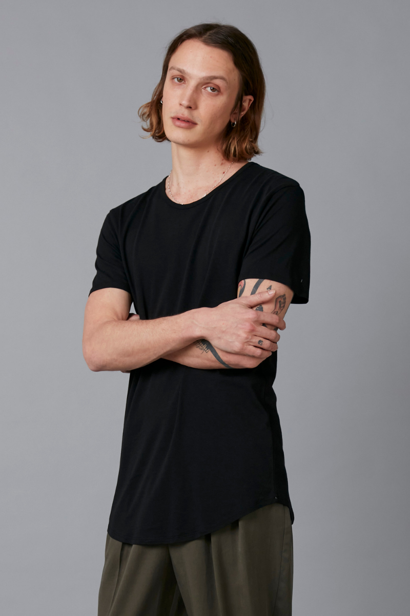 Black Aalto Bamboo Cotton Tee