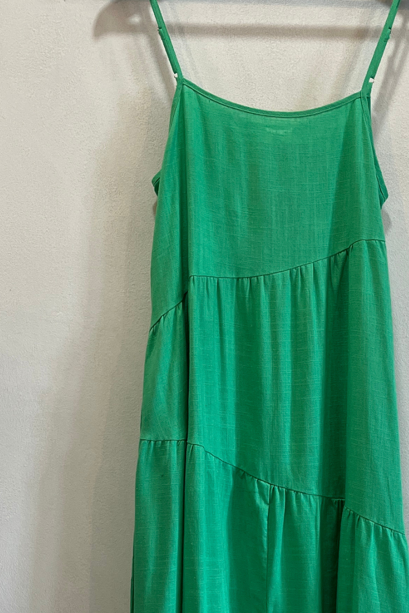 Green Eli Tiered Maxi Dress