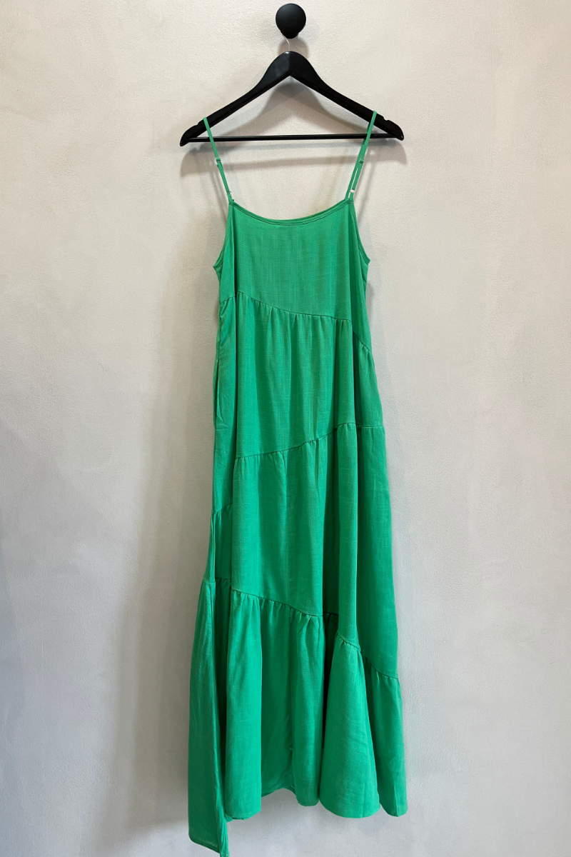 Green Eli Tiered Maxi Dress