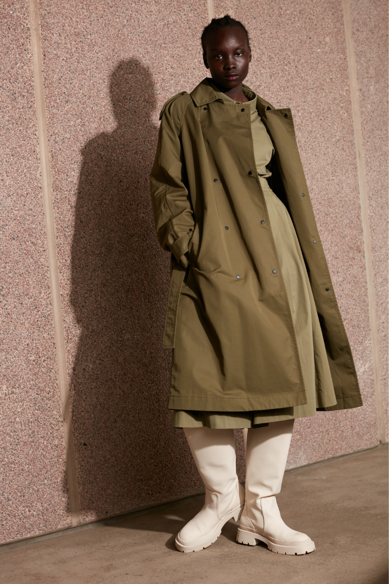 Dusty Khaki Alen Cotton Trench Coat