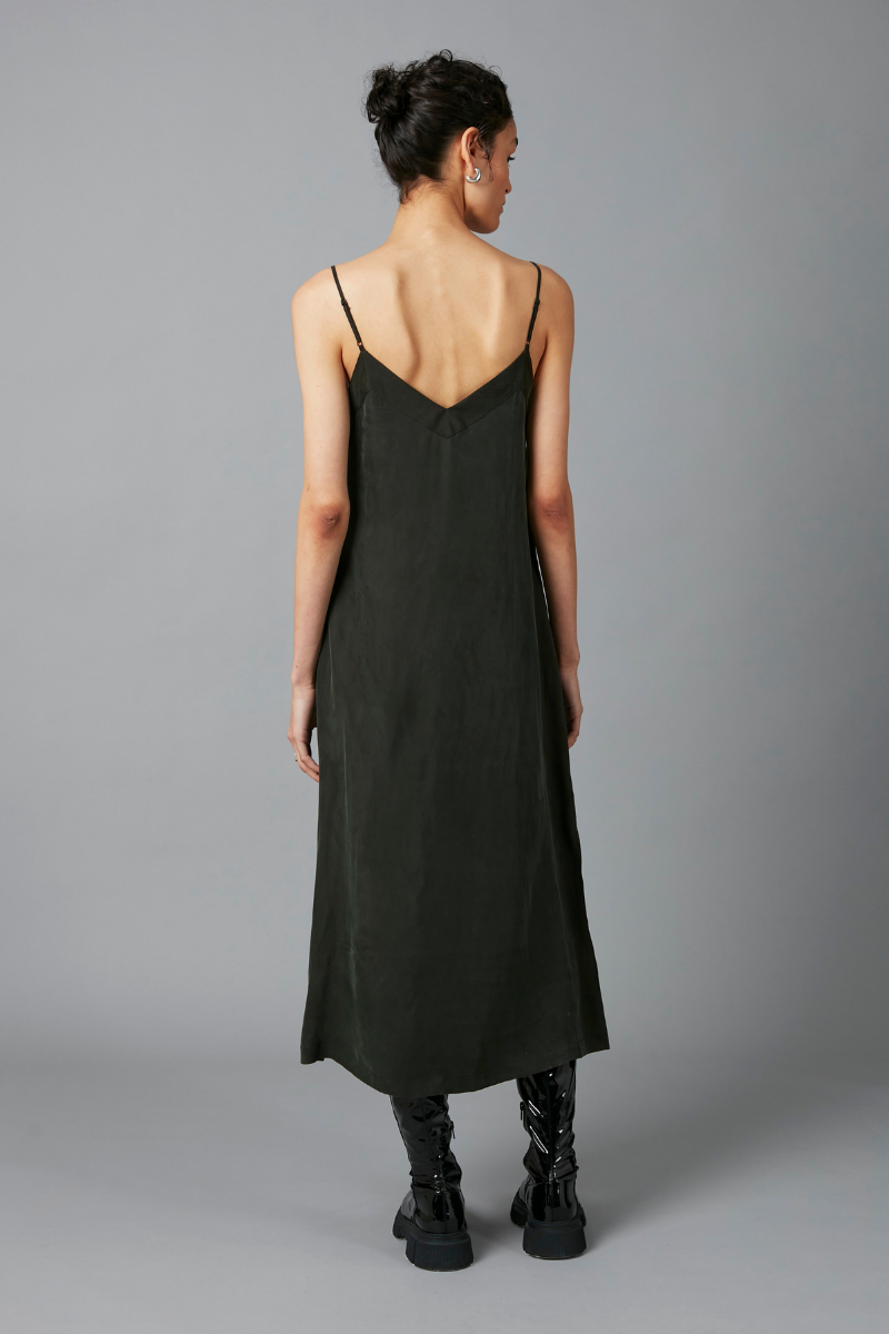 Dark Khaki Glider Midi Dress