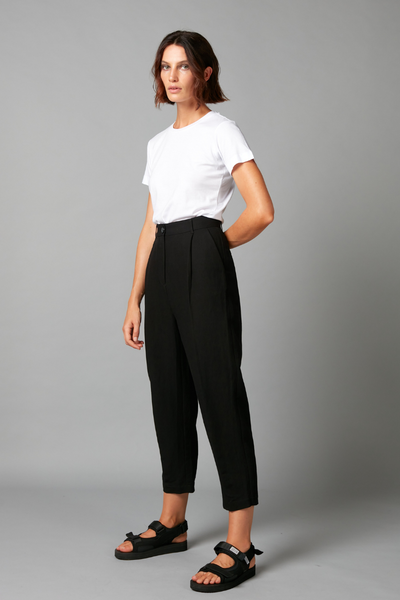 Black Float Tencel Linen Pants