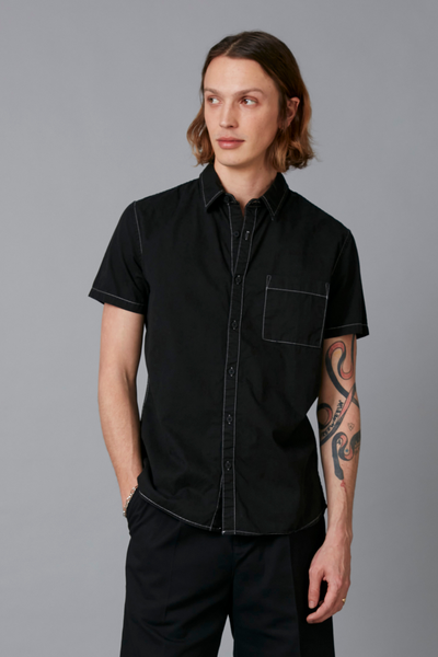 Black ReNique Overdyed Short Sleeve Shirt