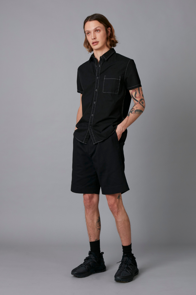 Black ReNique Overdyed Short Sleeve Shirt