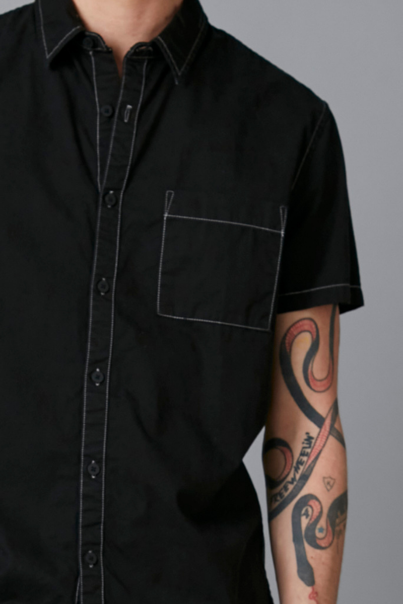 Black ReNique Overdyed Short Sleeve Shirt