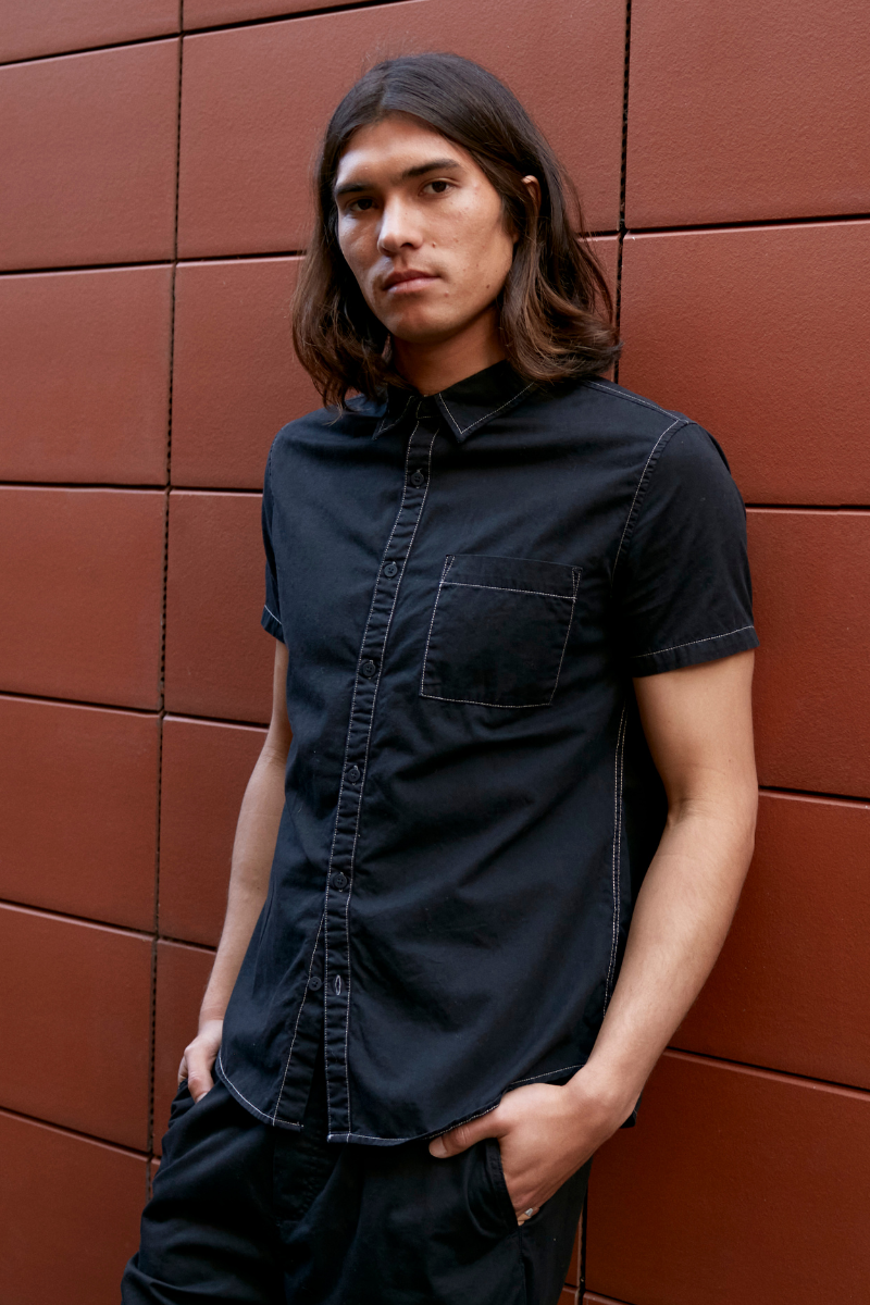 Black ReNique Overdyed Short Sleeve Shirt