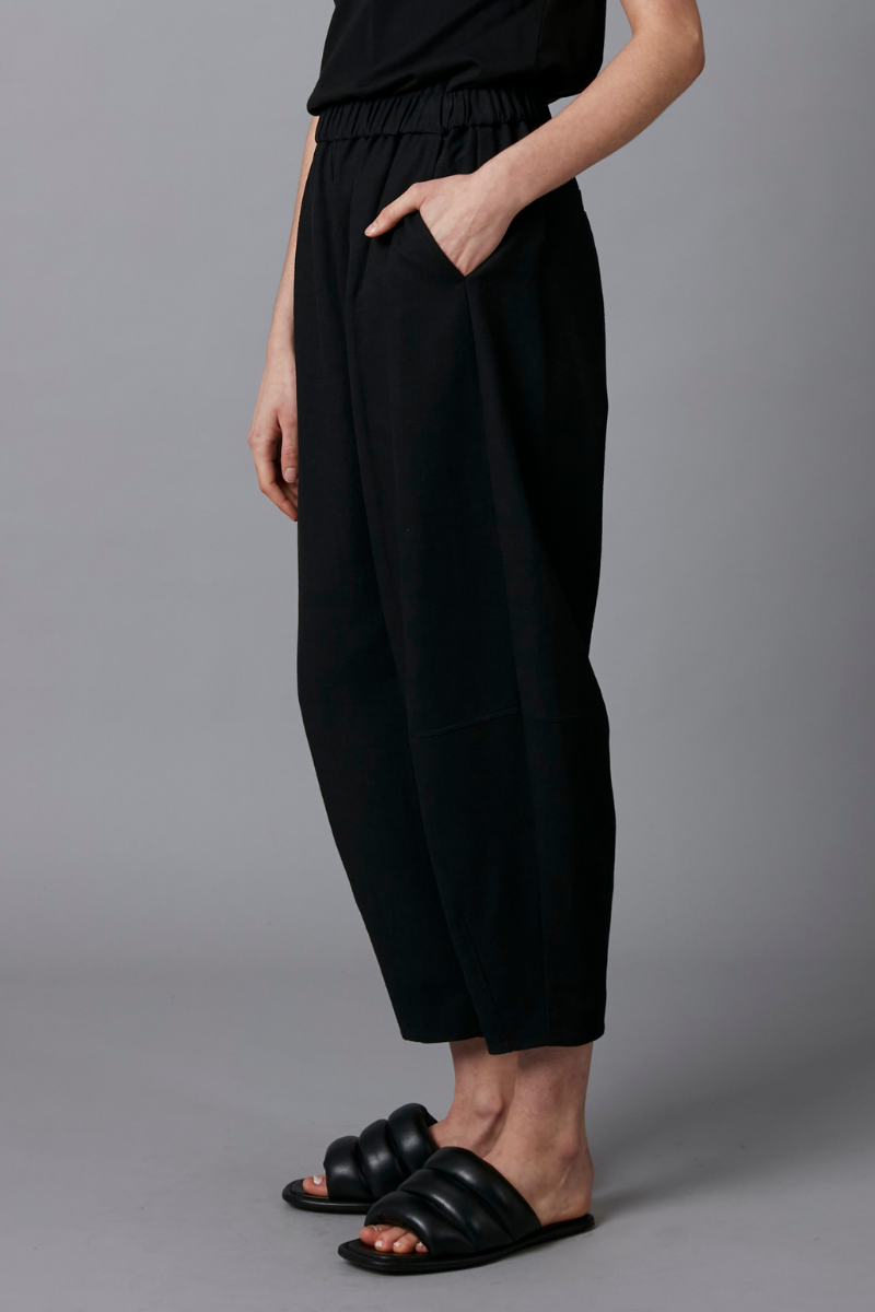 Black Sakuru Cotton Linen Rayon Pants