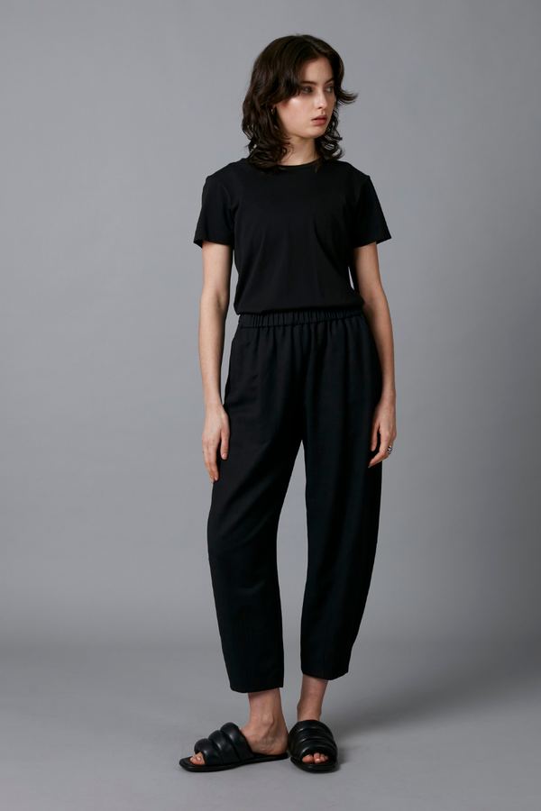 Black Sakuru Cotton Linen Rayon Pants