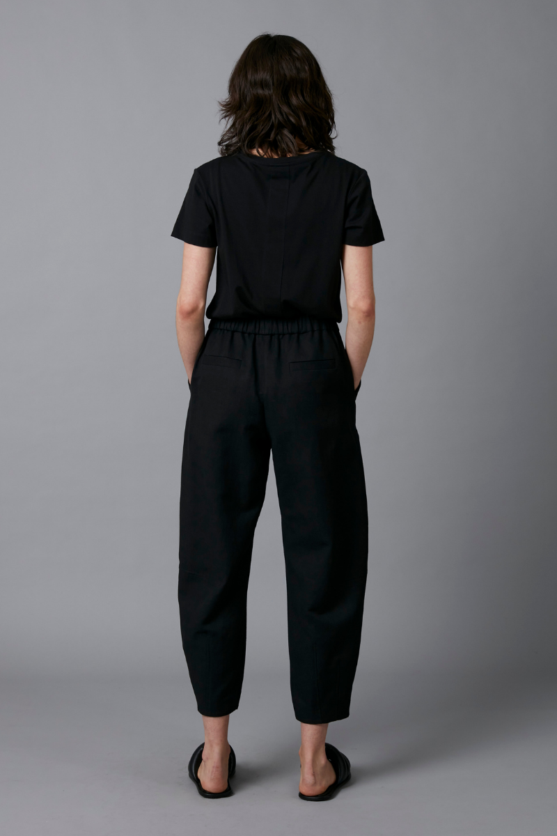 Black Sakuru Cotton Linen Rayon Pants