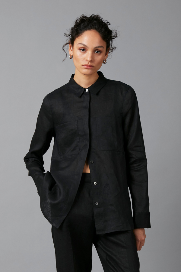 Black Juniper Linen Shirt