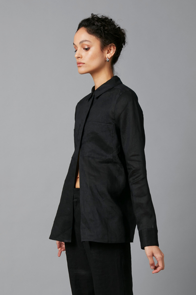 Black Juniper Linen Shirt