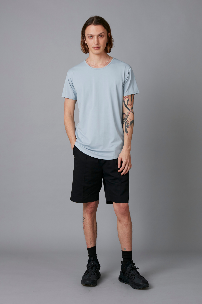 Fog Blue Aalto Bamboo Cotton Tee