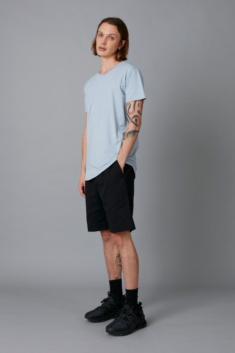 Fog Blue Aalto Bamboo Cotton Tee