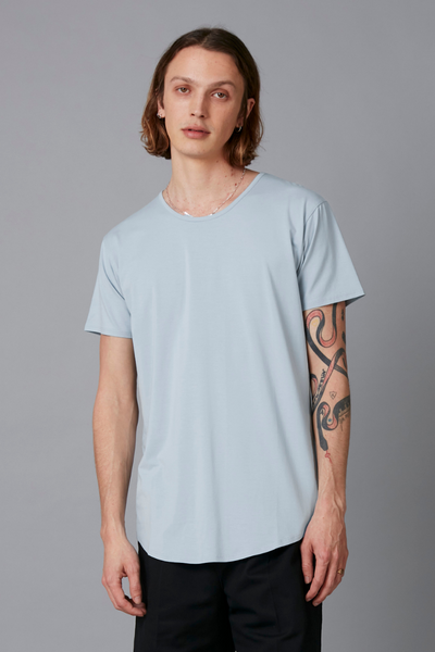 Fog Blue Aalto Bamboo Cotton Tee