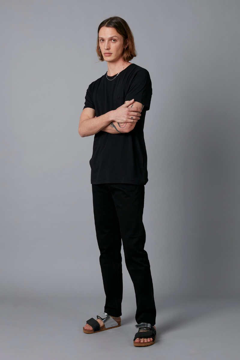 Black Wolfgang Tencel Cotton Pocket Tee