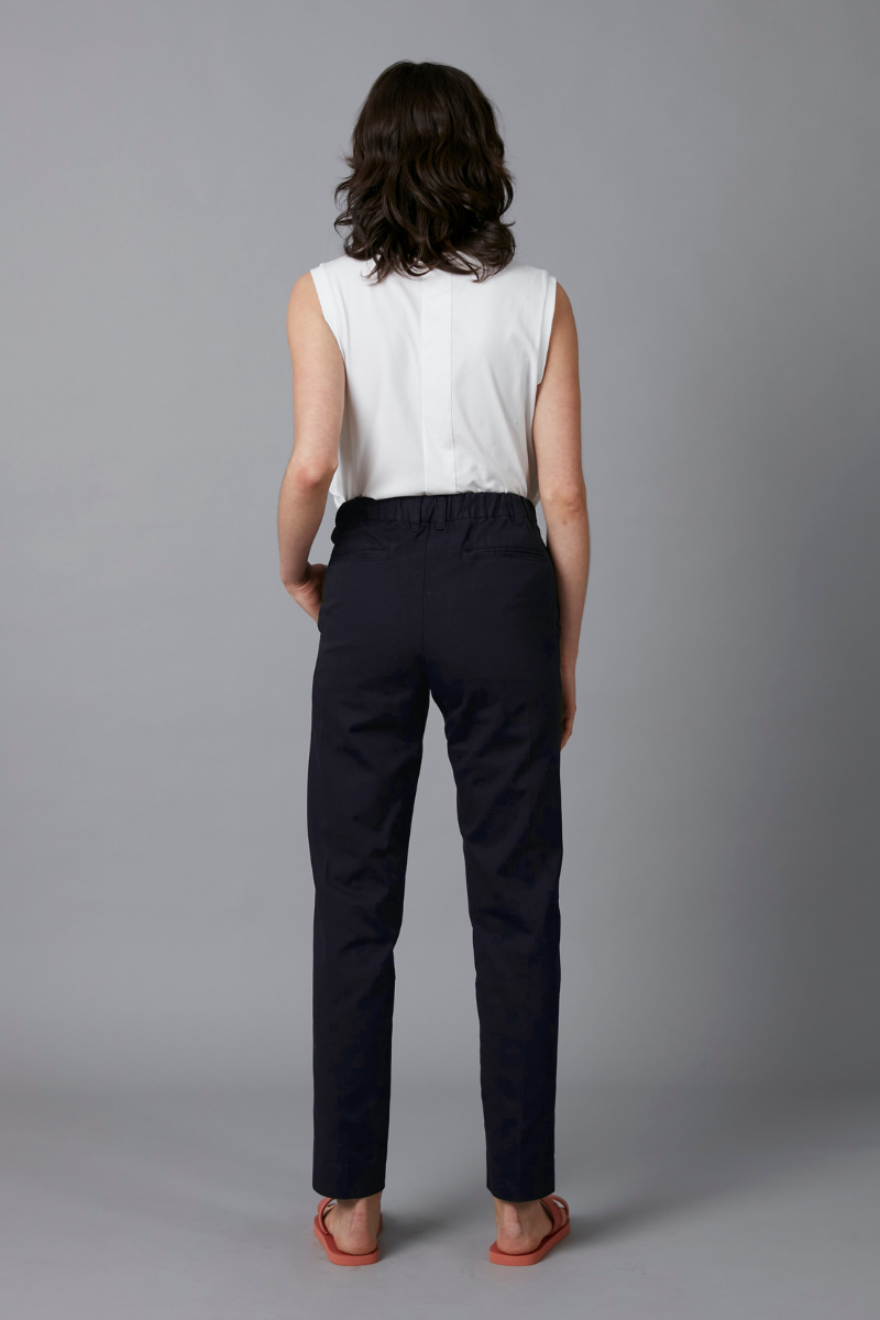 Navy Osakie Unisex Cotton Pants