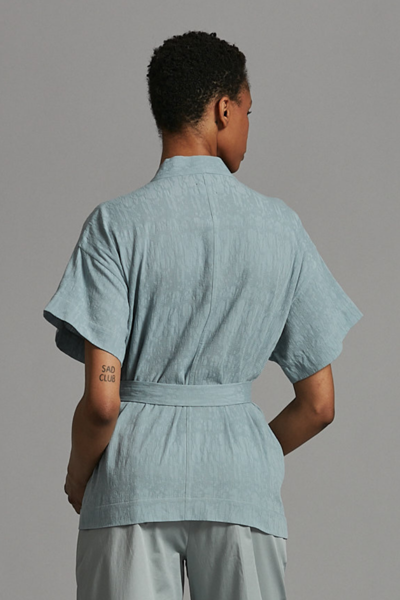 Sky Blue Akemi Wrap Shirt