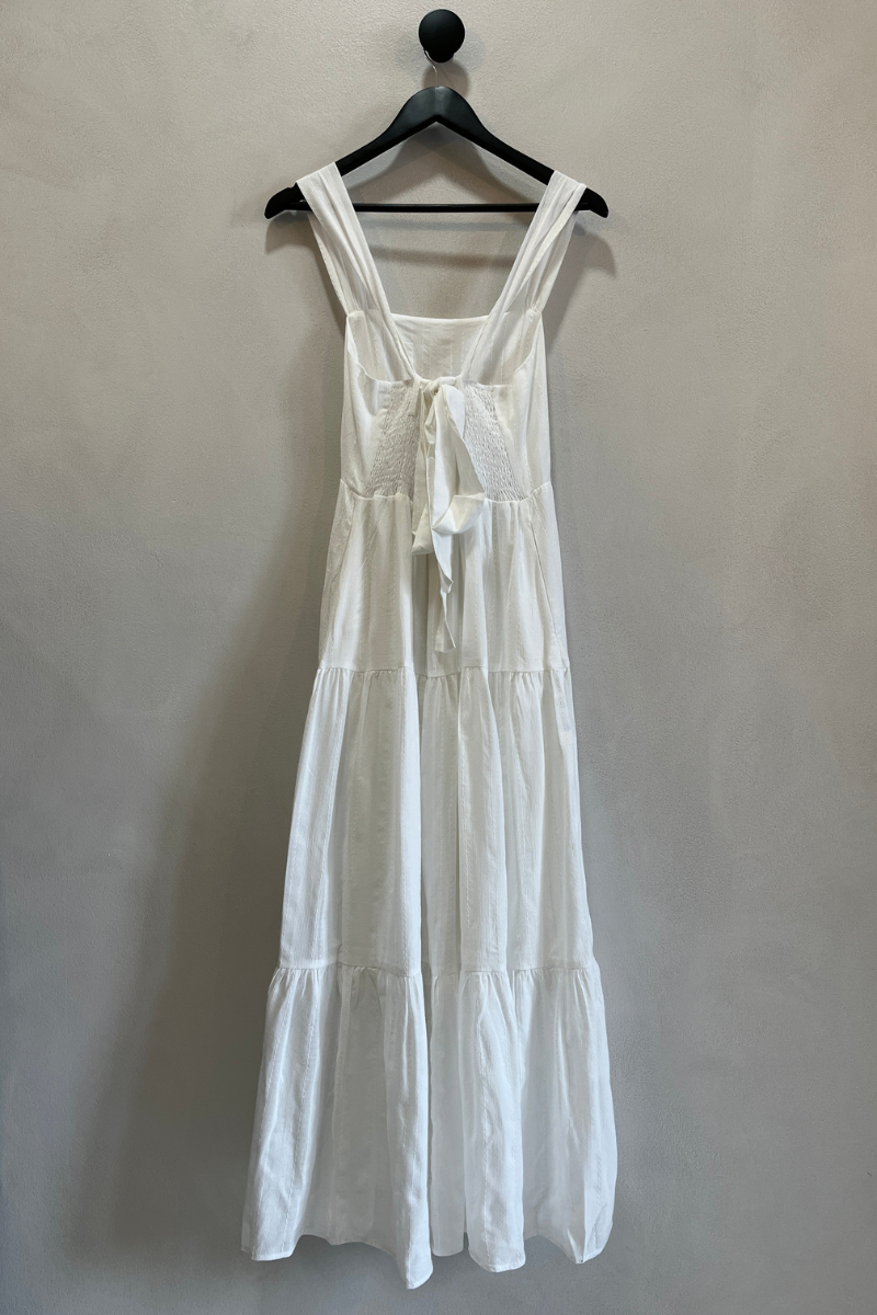 White Lena Tie Back Maxi Dress