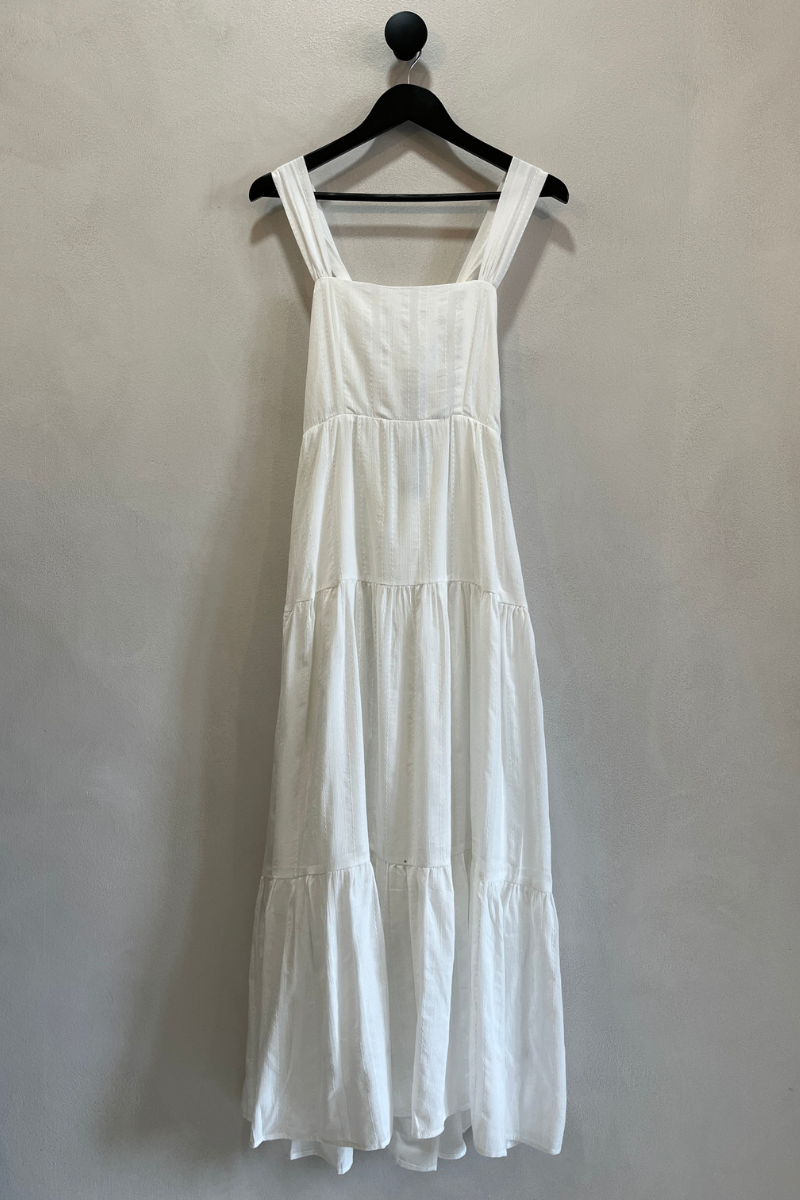 White Lena Tie Back Maxi Dress